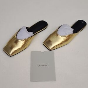 NIB Tony Bianco Gold Flat Mules Size 8